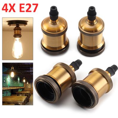 4 x E27 Edison Lampenfassung Socket Halter Anhänger Retro Vintage Lampe sockel