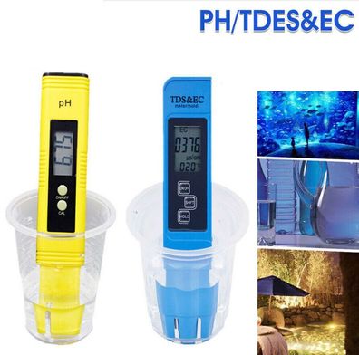 2x PH TDS&EC Meter Messgerät Digital Tester Wassertest Leitwertmessgerät H