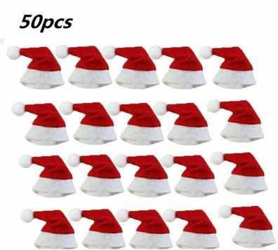 50x Mini Weihnachtsmuetze Nikolausmuetze Santa Muetze Dekoration fur Lollipopkap DE