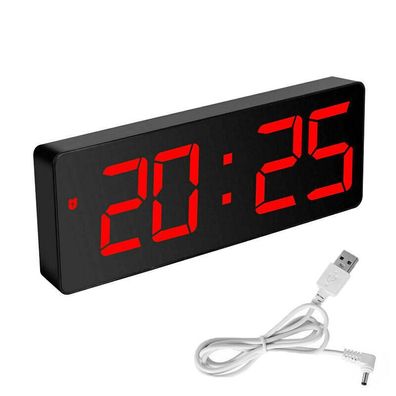 Digital LED Wecker Alarmwecker Funk Uhr Schlummerfunktion Tischuhr Batterie/ USB