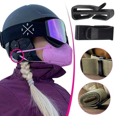 10* Maskenhalter fur Helm Ski Tasche Snowboard Clip verschiedene Größen