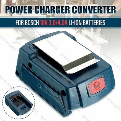 USB Ladegerät Adapter Konverter Tool fur Bosch 18V 3.0 / 4.0A Li-Ionen-Akku Neu