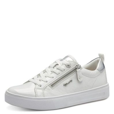 Tamaris Comfort Sneaker - Weiß Lack Leder/ Textil