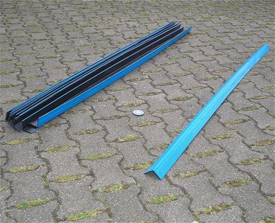 2 Stück halbierte Winkelleiste ca 90cm lang Winkelprofil Kunststoff ca 5x5cm blau