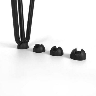 8 Stueck Haarnadel Tischbein Bodenschutz Fueße Gleitspitzen schwarz Gummischoner