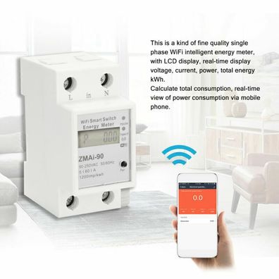 Wifi Smart Home Energiemonitor Echtzeit-Stromzähler Einfache Fernbedienung Q
