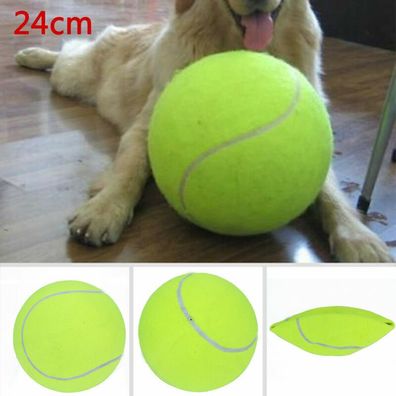 24cm Aufblasbar Tennisball Haustier Spielzeug Signatur Hund Interaktiv Ball New