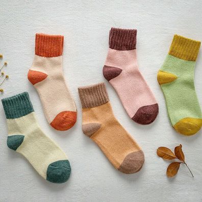 5 Paar Thermo Socken Damen Socken Kinder Mädchen Socken Warme Wintersocken