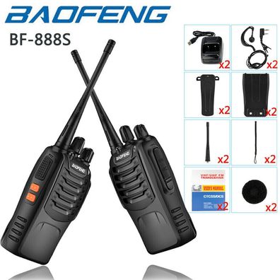 2 x Walkie Talkie Handfunkgerät Sprechfunkgeräte fur BF-888S Baofeng 10km Set