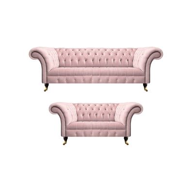 Luxus Sofas Dreisitze mit Zweisitzer Couch Chesterfield Wohnzimmer Polstermöbel