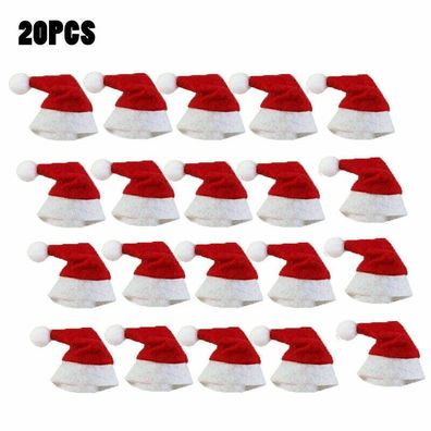 20x Mini Weihnachtsmuetze Nikolausmuetze Santa Muetze Dekoration fur Lollipop kap