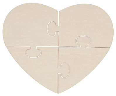 Puzzle Herz aus Holz, 6er Set