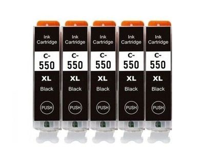5 kompatible Tintenpatronen Canon PGI-550 schwarz