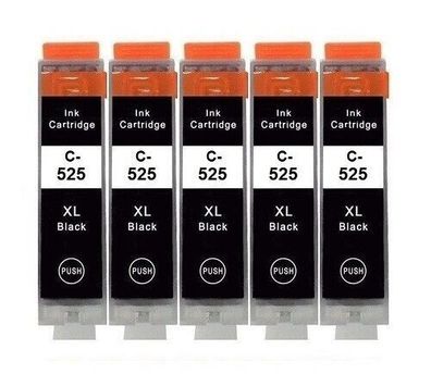 5 kompatible Tintenpatronen Canon PGI-525 schwarz