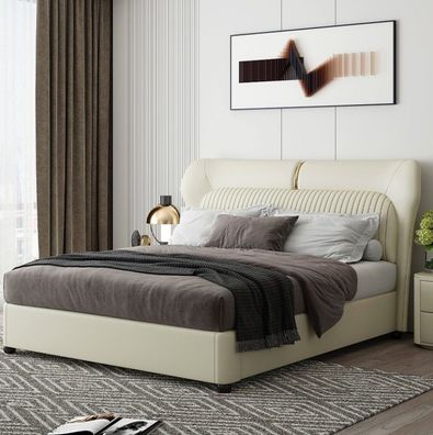 Weißes Edelstahlbett Moderne Schlafzimmer Betten Luxus Holzgestell Neu