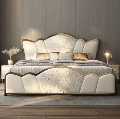 Schlafzimmer Möbell Stilvolles Weißes Doppelbett Moderne Lederbetten
