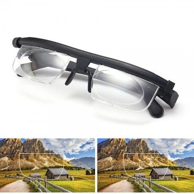 Herren Damen Einstellbar Eyewear Fokus Lesebrille Fokus Skala Brillen Vision DHL