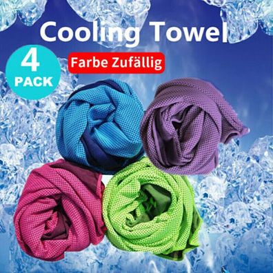 4x Kuehltuch Cooling Towel Kuehlendes Sporthandtuch Yoga Fitness Abkuehlung Sommer