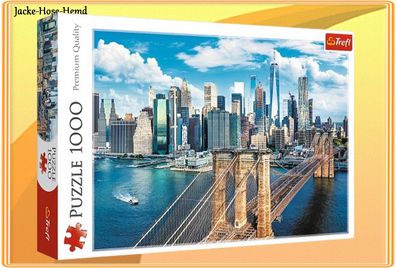 Puzzle Trefl 1000 Teile Panorama TR10725 Blick Brooklyn Bridge New York Brücke NEU