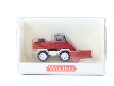 Wiking H0 8610728 Modellauto Unimog 411 mit Schneepflug Feuerwehr 1:87