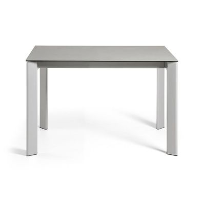 Tisch Axis ausziehbar 120 (180) cm Keramik Grau und graue Beine