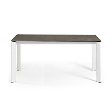 Tisch Axis ausziehbar 160 (220) cm Keramik Braun und weiße Beine