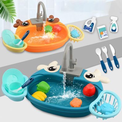 Kuechenspuele Spielzeug mit fließendem Wasser Reinigung Sensorische Spuele DE .