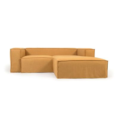 Sofa Blok 2-Sitzer gelb Longchair rechts Bezug abnehmbar 240 cm Couch Neu