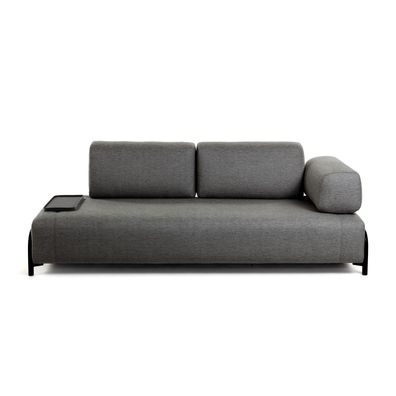 Sofa Compo 3-Sitzer dunkelgrau mit kleinem Tablett 232 cm