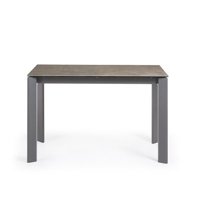 Tisch Axis ausziehbar 120 (180) cm Keramik Braun und Stahl Beine