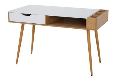 Schreibtisch aus MDF und Metall 120 x 75 x 60 cm Weiß