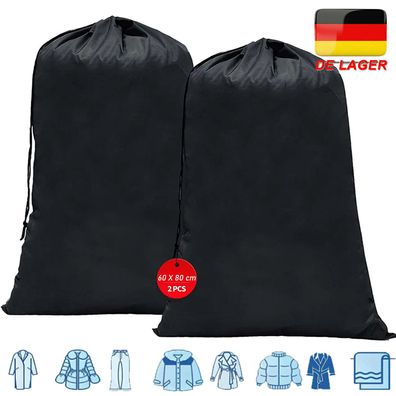 2 Stueck Wäschesack Reise 60x80cm, Wäschebeutel Schmutzwäsche Große Kapazität