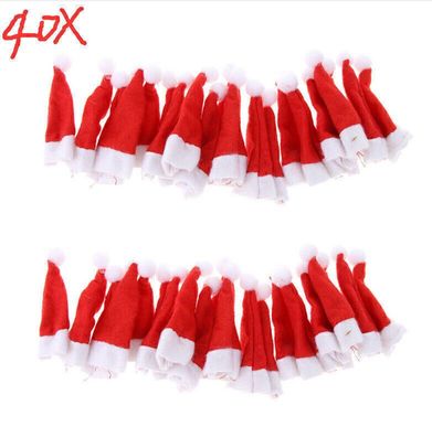 40x Mini Weihnachtsmuetze Nikolausmuetze Santa Muetze Dekoration fur Lollipop