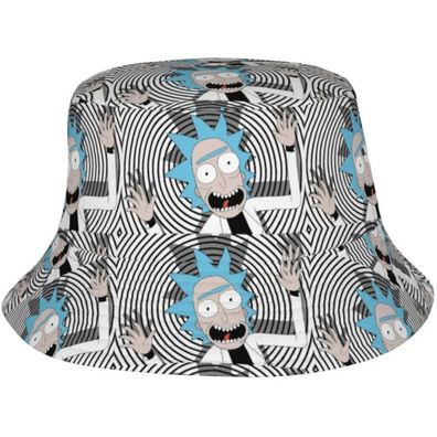 Rick & Morty Crazy Blaue Hut - Rick Hüte Fischerhüte Sonnenhüte Eimerhüte Bucket Hat