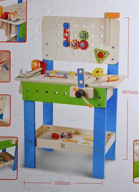 Hape Meister-Werkbank Preisgekrönte Werkzeugbank für Kinder aus Holz Spielzeug