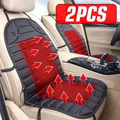 2PCS 12V Vorne Auto Sitzbezuege Kissen Heizung Pad Abdeckung Sitzauflage wärmer