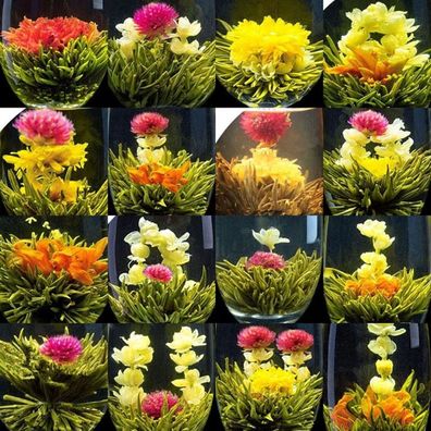 16 X Blooming Tea BlumenTee Teeblume Fortune Ball Flowering Dekor Hot new PO