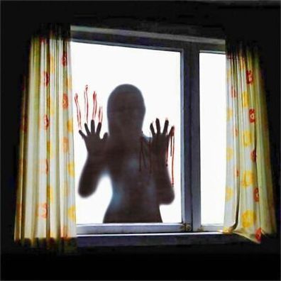 Blutige Handabdruck-Dekorationen, Halloween-Dekorationen Fensteraufkleber Horror