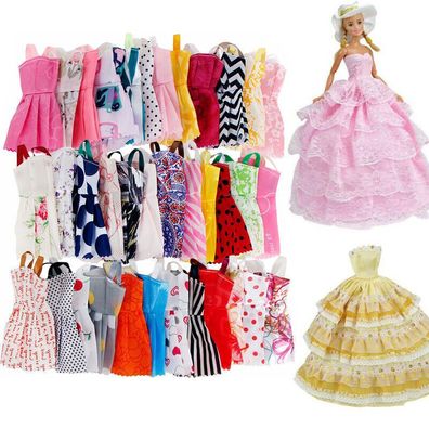 12X Barbie Puppenkleider Brautkleid Party Prom Sommer Strandkleid Sueße Kleidung*