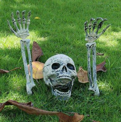Halloween 3-teiliges Grusel-Skelett Totenschädel Garten Hof Rasen Dekoration ï¼?ï¼?