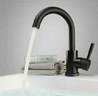 Retro Schwarz Einhebelmischer Wasserhahn Bad Waschbecken Armatur Mischbatterie