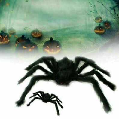 150CM Riesen Spinne Tarantula Pluesch Schwarz Halloween Deko Geisterhaus Horror L