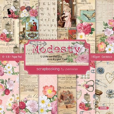 12Stk 6Zoll Floral Scrapbooking Karte, die Junk Journal Album DIY