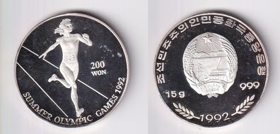 200 Won Silber Münze Korea Olympiade 1992 Läuferin (150143)