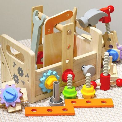 Holzspielzeug Werkzeugkoffer Werkbank fur Kinder mit Zubehör Spiel Werkbank kit