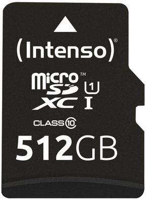 Intenso 512GB MicroSDXC Speicherkarte inkl. SD-Adapter Black Neuware ohne OVP