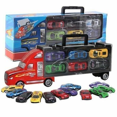 Auto Kinder Spielzeugauto mit 6 Rennautos Spielzeug XXXL Transporter Car Toy