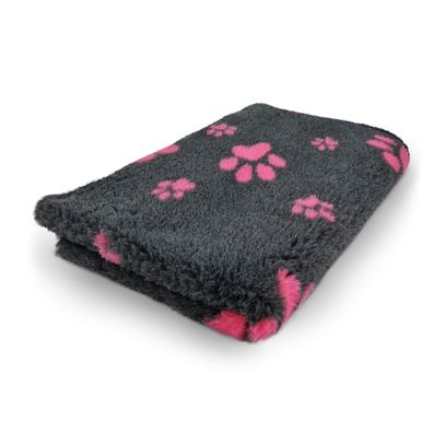 Vet Bed Hundedecke Hundebett Schlafplatz 75 x 50 cm anthrazit-rosa