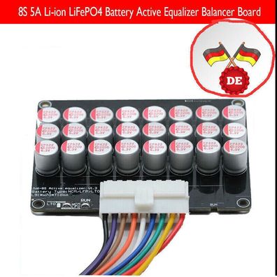 8S 5A Akku Balance Li-Ion LiFePO4 Lithium Aktiver Equalizer Balancer Board DE