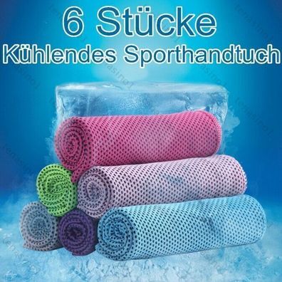 6x Cooling Towel Kuehlendes Sporthandtuch Fitness Abkuehlung Handtuch Kuehlhandtuch